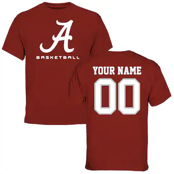 Alabama Crimson Tide Personalized Basketball Short Sleeve T-Shirt Crimson