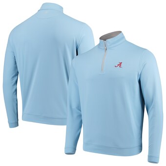 Alabama Crimson Tide Peter Millar Perth Solid Stretch Quarter Zip Pullover Jacket Blue