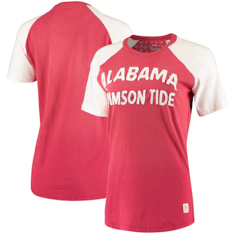 Alabama Crimson Tide T-Shirt - Pressbox - Ladies - Raglan/Baseball - Crimson
