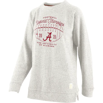 Alabama Crimson Tide Pressbox Womens College Football Playoff 2020 National Champions Comfy Terry Pullover Sweatshirt Heather Gray