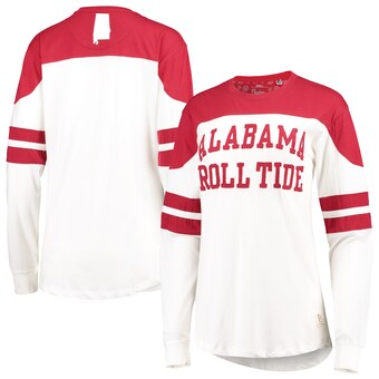 Alabama Crimson Tide T-Shirt - Pressbox - Ladies - Roll Tide - State - Long Sleeve - White