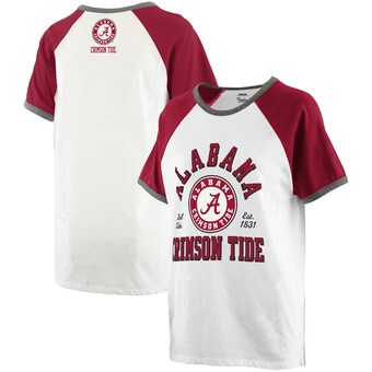 Alabama Crimson Tide T-Shirt - Pressbox - Ladies - Raglan/Baseball - White