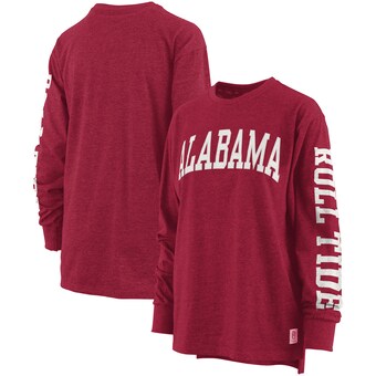 Alabama Crimson Tide Pressbox Womens Plus Size Two Hit Canyon Long Sleeve T-Shirt Crimson