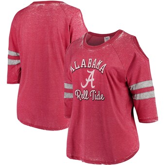 Alabama Crimson Tide T-Shirt - Pressbox - Ladies - Roll Tide - Raglan/Baseball - Three Quarter Sleeve - Crimson