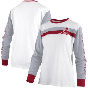 Alabama Crimson Tide T-Shirt - Pressbox - Ladies Long Sleeve - White