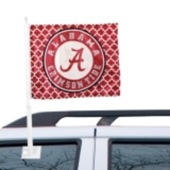 Alabama Crimson Tide Quatrefoil Double Sided Fashion Car Flag