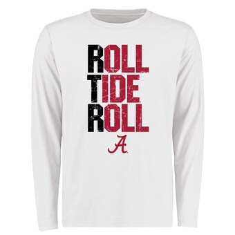 Alabama Crimson Tide T-Shirt - Fanatics Brand - Roll Tide Roll - Long Sleeve - White