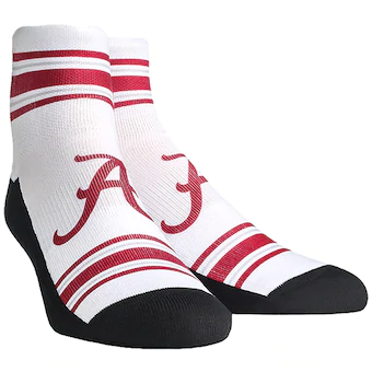 Alabama Crimson Tide Rock Em Socks Womens Classic Stripes Quarter Length Socks