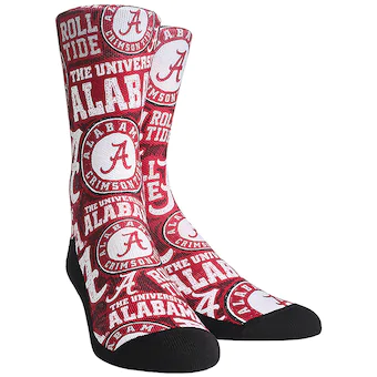 Alabama Crimson Tide Rock Em Socks Womens Logo Sketch Crew Socks