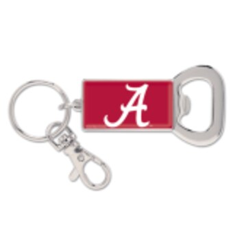Alabama Crimson Tide Silvertone Bottle Opener Keychain
