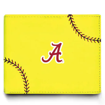 Alabama Crimson Tide Softball Leather Bi Fold Wallet