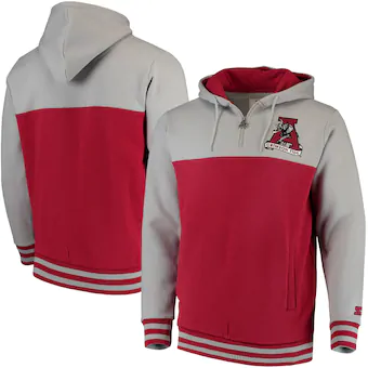 Alabama Crimson Tide Starter Academic Quarter Zip Pullover Hoodie Crimson Gray