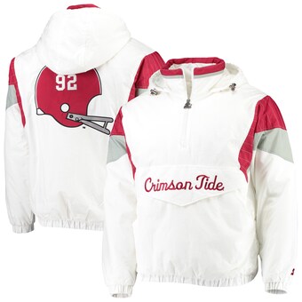 Alabama Crimson Tide Starter Breakaway Hoodie Quarter Zip Pullover Jacket White Crimson