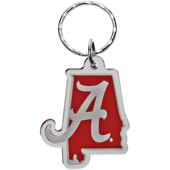 Alabama Crimson Tide State Shape Keychain