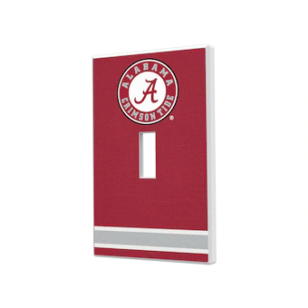 Alabama Crimson Tide Stripe Design Single Toggle Light Switch Plate