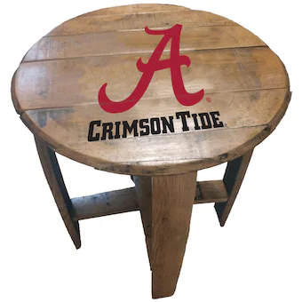 Alabama Crimson Tide Team Oak Barrel Table