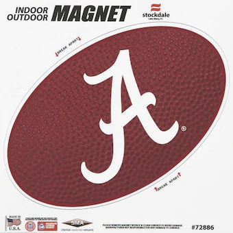 Alabama Crimson Tide Teamball 6 x 6 Oval Full Color Magnet