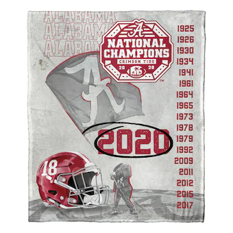 Alabama Crimson Tide The Northwest Group 18 Time Football National Champions 50 x 60 Silk Touch Throw