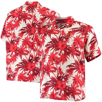 Alabama Crimson Tide Tommy Bahama Big & Tall Sport Harbor Island Hibiscus Camp Button Up Shirt Crimson