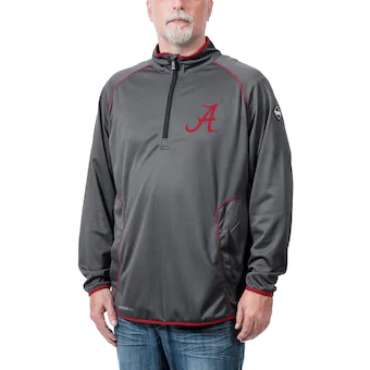 Alabama Crimson Tide Tone Tech Thermatec Quarter Zip Pullover Jacket Gray