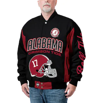 Alabama Crimson Tide Top Dog Cotton Twill Full Zip Jacket Black