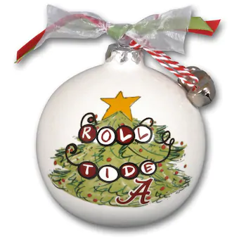 Alabama Crimson Tide Tree Painted Ball Ornament