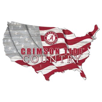 Alabama Crimson Tide USA Flag Cutout Sign