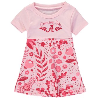 Alabama Crimson Tide Wes & Willy Girls Youth Floral Print Tri Blend Sun Dress Light Pink