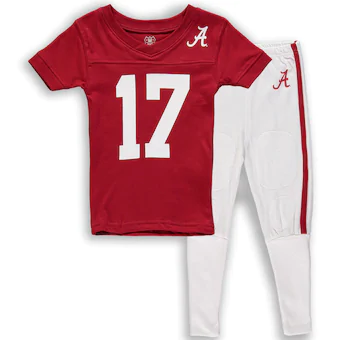 Alabama Crimson Tide Wes & Willy Toddler Football T-Shirt & Pants Pajama Set Crimson