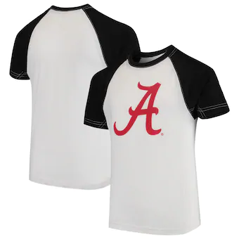 Alabama Crimson Tide T-Shirt - Wes & Willy - Youth/Kids - Raglan/Baseball - White