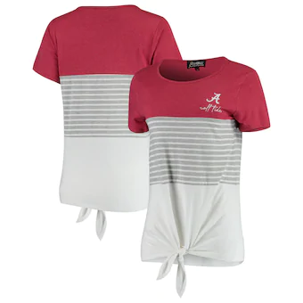 Alabama Crimson Tide T-Shirt - Gameday Couture - Ladies - Roll Tide - Striped - White