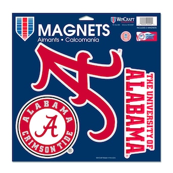 Alabama Crimson Tide WinCraft 11 x 11 3 Pack Car Magnet Set