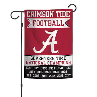 Alabama Crimson Tide WinCraft 12 x 18 Championship Years Double Sided Garden Flag