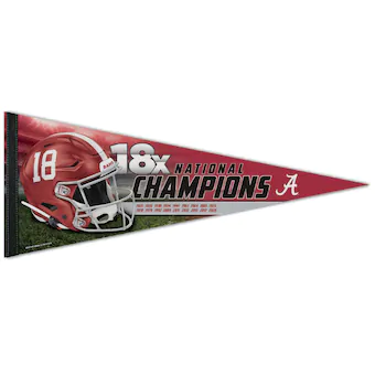 Alabama Crimson Tide WinCraft 18 Time Football National Champions 12 x 30 Premium Pennant