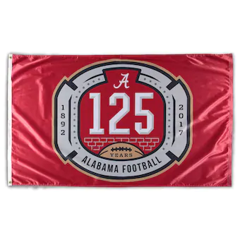 Alabama Crimson Tide WinCraft 3 x 5 125 Years of Football Deluxe Single Sided Flag