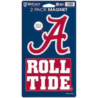 Alabama Crimson Tide WinCraft 5 x 9 2 Pack Magnet Set