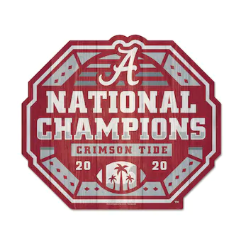 Alabama Crimson Tide WinCraft College Football Playoff 2020 National Champions 11 x 11 Logo Shaped Wood Sign