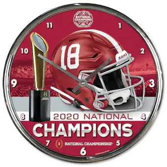 Alabama Crimson Tide WinCraft College Football Playoff 2020 National Champions 12 Chrome Wall Clock