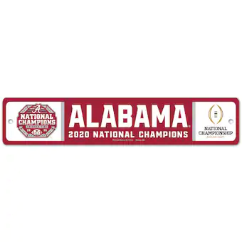 Alabama Crimson Tide WinCraft College Football Playoff 2020 National Champions 375 x 19 Street Sign