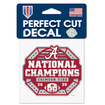 Alabama Crimson Tide WinCraft College Football Playoff 2020 National Champions 4 x 4 Perfect Cut Decal