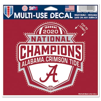 Alabama Crimson Tide WinCraft College Football Playoff 2020 National Champions 4 x 6 Multi Use Die Cut Decal