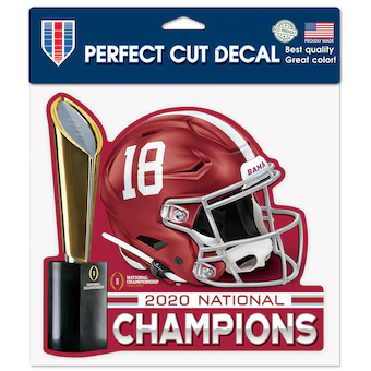 Alabama Crimson Tide WinCraft College Football Playoff 2020 National Champions 8 x 8 Perfect Cut Decal