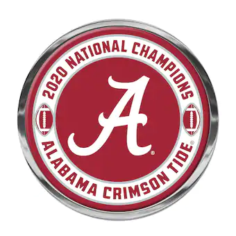 Alabama Crimson Tide WinCraft College Football Playoff 2020 National Champions Metal Domed Auto Emblem
