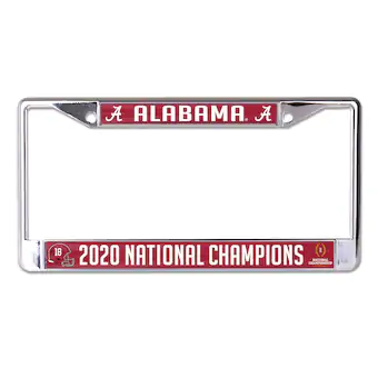 Alabama Crimson Tide WinCraft College Football Playoff 2020 National Champions Printed Mirrored Metal License Plate Frame