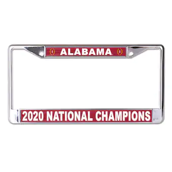 Alabama Crimson Tide WinCraft College Football Playoff 2020 National Champions Secondary Mirrored Metal License Plate Frame