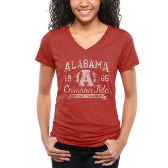 Alabama Crimson Tide T-Shirt - Fanatics Brand - Ladies - 1965 National Champions - Football - V-Neck - Crimson