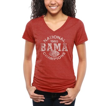Alabama Crimson Tide T-Shirt - Fanatics Brand - Ladies - National Champions Bama 1965 Roll Tide - Football - V-Neck - Crimson