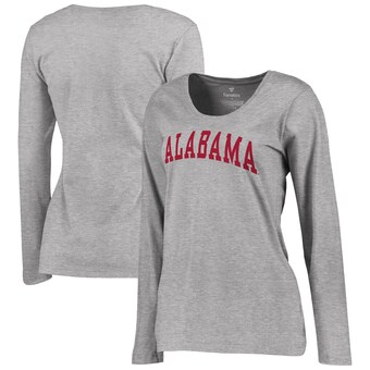 Alabama Crimson Tide Womens Basic Arch Long Sleeve T-Shirt Gray
