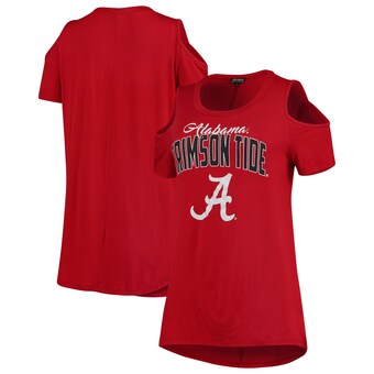 Alabama Crimson Tide Womens Cold Shoulder Flowy Top Crimson