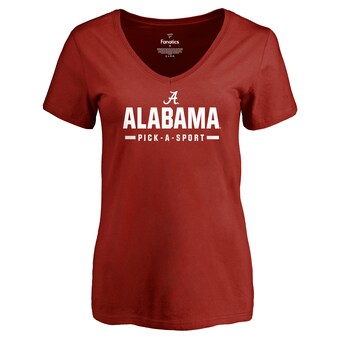 Alabama Crimson Tide T-Shirt - Fanatics Brand - Ladies - Customize - V-Neck - Crimson